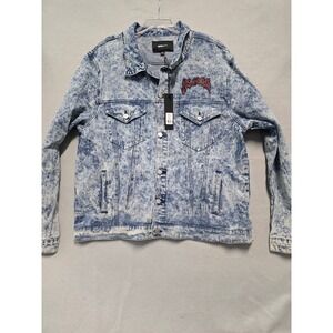 Nova Men Acid Wash Denim Trucker Jacket Los Angeles XXXL